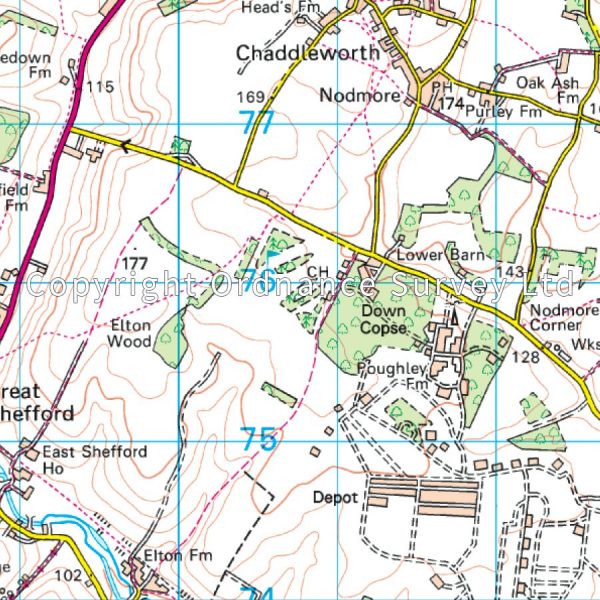 LR-174  Newbury, Wantage | topografische wandelkaart 9780319262726  Ordnance Survey Landranger Maps 1:50.000  Wandelkaarten Midlands, Cotswolds