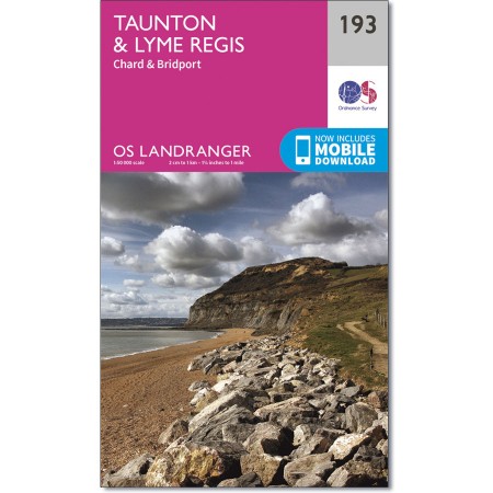 LR-193  Taunton to Lyme Regis | topografische wandelkaart 9780319262917  Ordnance Survey Landranger Maps 1:50.000  Wandelkaarten West Country