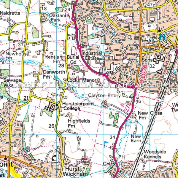 LR-198  Brighton + The Downs | topografische wandelkaart 9780319262962  Ordnance Survey Landranger Maps 1:50.000  Wandelkaarten Zuidoost-Engeland