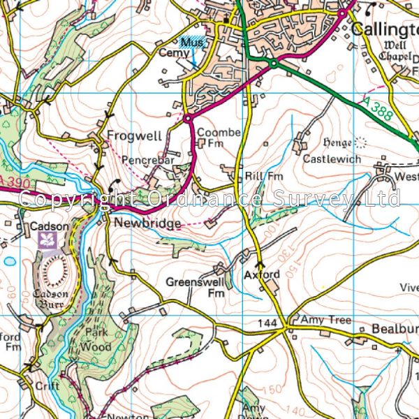 LR-201  Plymouth + Launceston | topografische wandelkaart 9780319262993  Ordnance Survey Landranger Maps 1:50.000  Wandelkaarten West Country