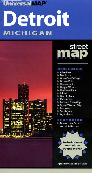 Detroit 9780528992964  Universal Maps City maps  Stadsplattegronden Grote Meren, Chicago, Centrale VS –Noord