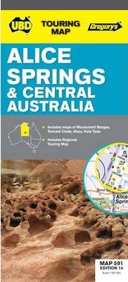 Alice Springs & Central Australia 9780731927029  UBD   Landkaarten en wegenkaarten, Stadsplattegronden Australië