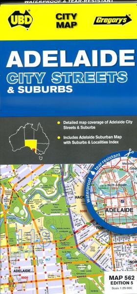 Adelaide (City + Region) 9780731928392  UBD   Stadsplattegronden Australië