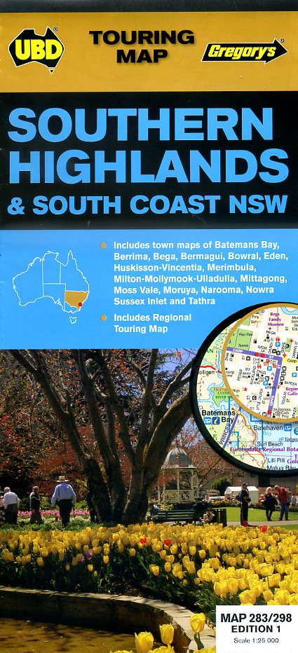 Southern Highlands & South Coast Map 9780731929733  UBD   Landkaarten en wegenkaarten Australië