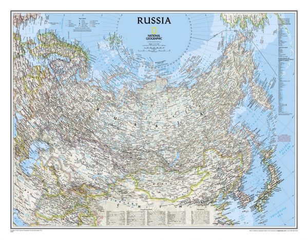 Russia 1:12.500.000 9780792249832  National Geographic NG planokaarten  Wandkaarten Rusland