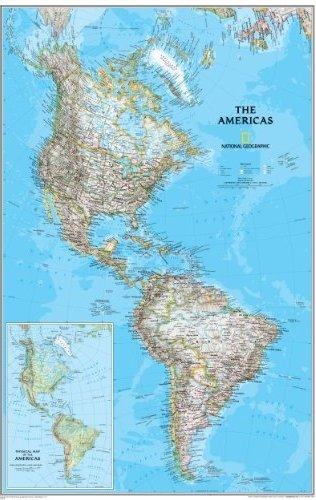 Noord- en Zuid-Amerika 59x92cm 9780792249924  National Geographic NG planokaarten  Wandkaarten Wereld als geheel