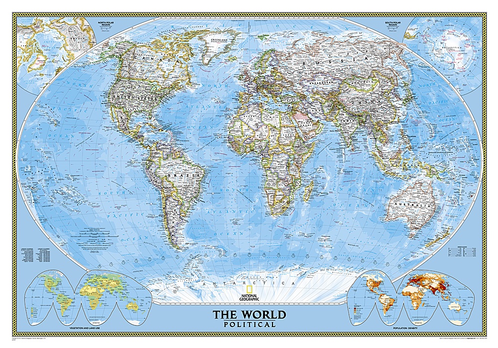 The World 9780792294580  National Geographic NG planokaarten  Wandkaarten Wereld als geheel
