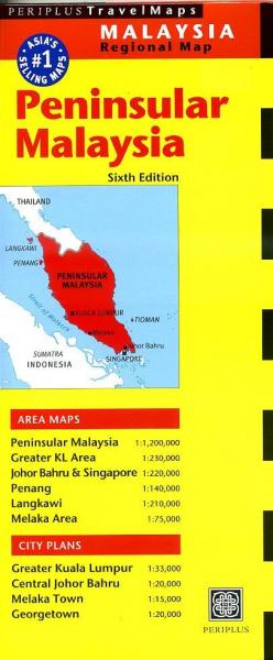 Peninsular Malaysia 1:1.200.000 9780794605896  Periplus Periplus Travel Maps  Landkaarten en wegenkaarten Maleisië en Brunei