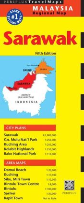 wegenkaart / overzichtskaart Sarawak, Kuching 9780794606237  Periplus Periplus Travel Maps  Landkaarten en wegenkaarten Maleisië en Brunei