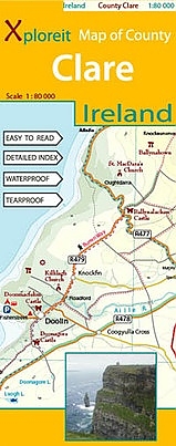 Clare 1:80.000 9780955265549  Xploreit   Landkaarten en wegenkaarten Munster, Cork & Kerry