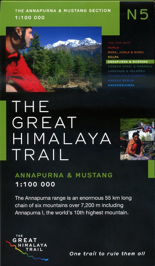 N05 Great Himalayan Trail: Annapurna & Mustang 9780956981745  Newgrove Consultants Great Himalayan Trail 1:100th.  Wandelkaarten Nepal