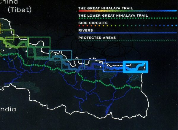 N10 Great Himalayan Trail: Kanchenjunga * 9780956981790  Newgrove Consultants Great Himalayan Trail 1:100th.  Wandelkaarten Nepal