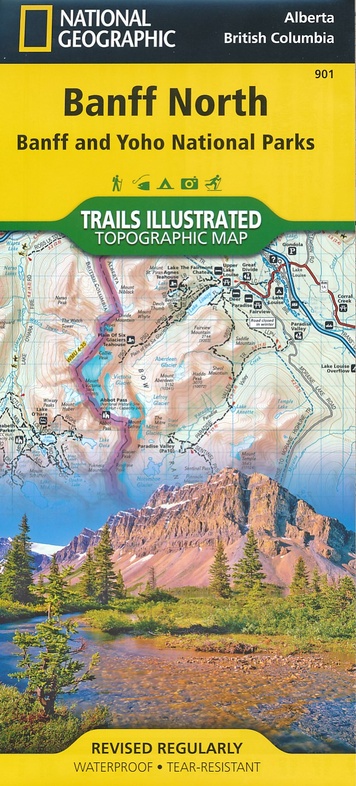 TI901  Banff North 1:100.000 9781566956598  National Geographic Trails Illustrated  Wandelkaarten Canadese Rocky Mountains