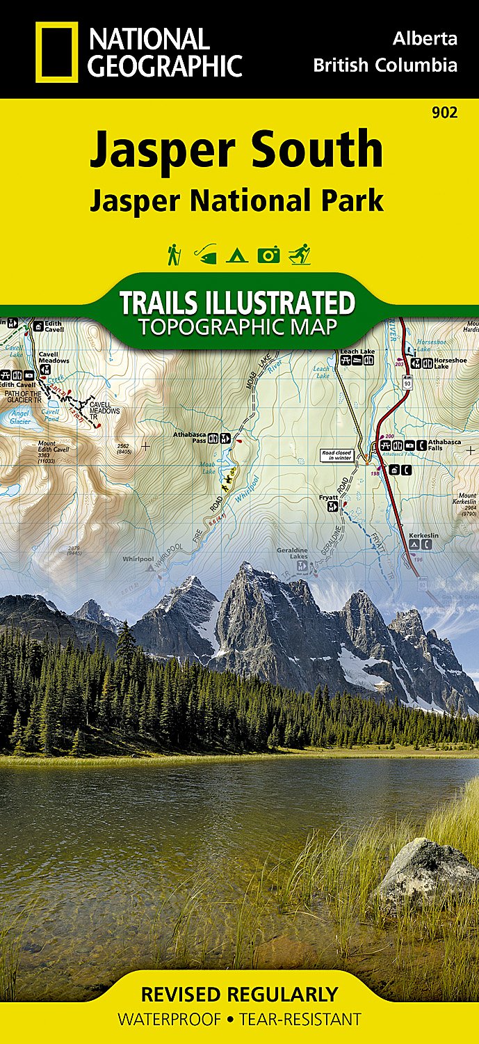 TI902  Jasper South 1:100.000 9781566956604  National Geographic Trails Illustrated  Wandelkaarten Canadese Rocky Mountains