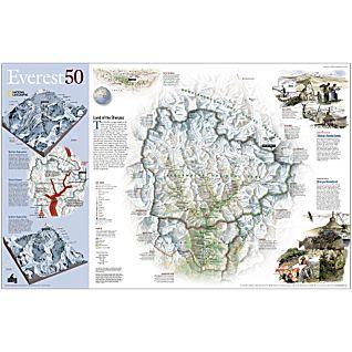 Sagarmatha 1:50.000 (Mount Everest, 59x95cm) 9781572623682  National Geographic NG planokaarten  Wandkaarten Nepal