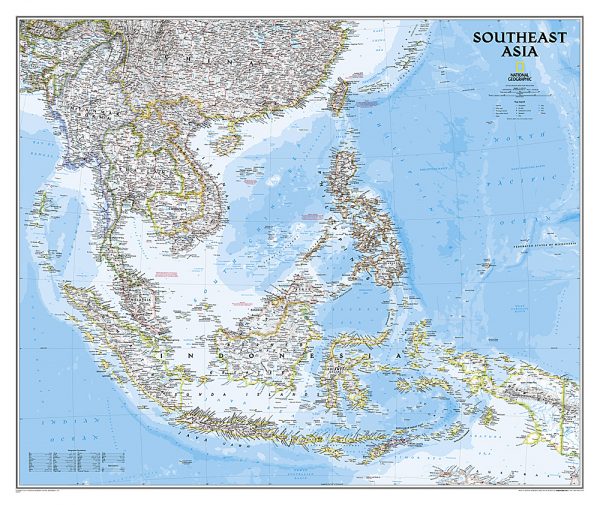 South-East Asia | wandkaart Zuidoost-Azië 9781597754439  National Geographic NG planokaarten  Wandkaarten Zuid-Oost Azië