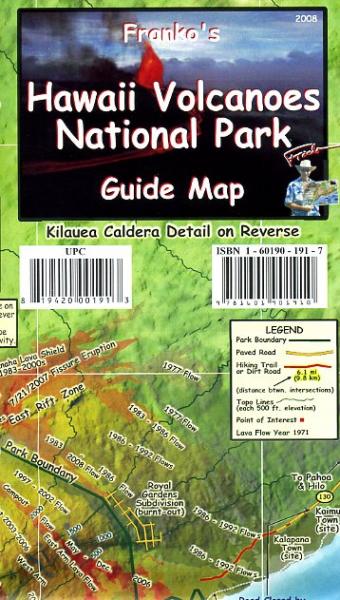 Hawaii Volcanoes National Park, Kilauea Crater 1:16.500 9781601901910  Franko's Maps Wandelkaarten USA  Wandelkaarten Hawaii