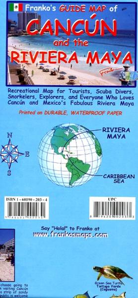 Cancun & Riviera Maya Guide & Dive Map var.scales 9781601902030  Franko's Maps   Duik sportgidsen Yucatan, Guatemala, Belize