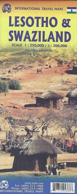 Lesotho 1:350.000, Swaziland 1:200.000 | landkaart, autokaart 9781771294386  ITM   Landkaarten en wegenkaarten Zuid-Afrika