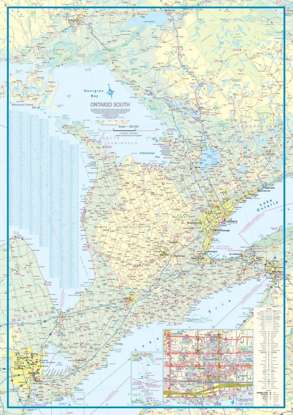 ITM Southern Ontario | landkaart, autokaart 1:550.000 9781771295895  International Travel Maps   Landkaarten en wegenkaarten Toronto, Ontario & Canadese Midwest