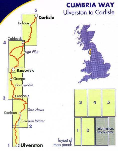 Cumbria Way  | wandelkaart 1:40.000 9781851374243  Harvey Maps   Meerdaagse wandelroutes, Wandelkaarten Noordwest-Engeland