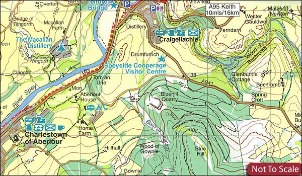 Speyside Way (Whisky Trail) | wandelkaart 1:40.000 9781851374878  Harvey Maps   Meerdaagse wandelroutes, Wandelkaarten de Schotse Hooglanden (ten noorden van Glasgow / Edinburgh)