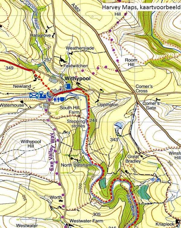 Two Moors Way | wandelkaart 1:40.000 9781851375431  Harvey Maps   Meerdaagse wandelroutes, Wandelkaarten West Country