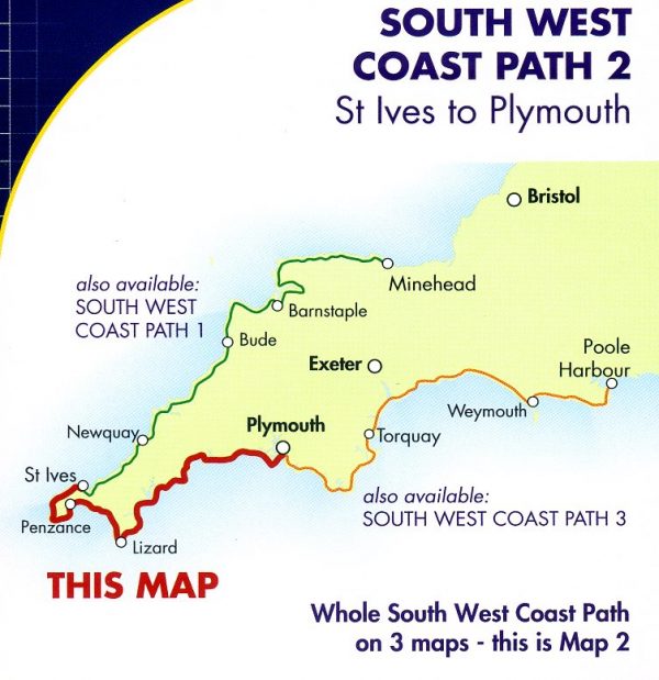 South West Coast Path (2) | wandelkaart 1:40.000 9781851375554  Harvey Maps   Meerdaagse wandelroutes, Wandelkaarten West Country