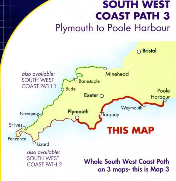 South West Coast Path (3) | wandelkaart 1:40.000 9781851375561  Harvey Maps   Meerdaagse wandelroutes, Wandelkaarten West Country