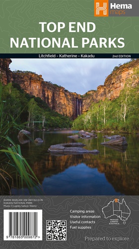 Kakadu, Katherin, Litchfield National Park 1:350.000 9781865009872  Hema Maps   Landkaarten en wegenkaarten Australië