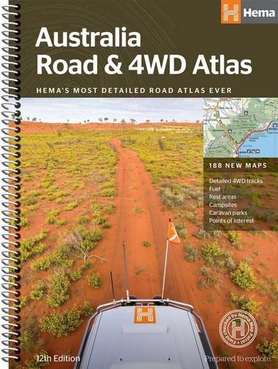 Australia Road + 4WD Atlas (Large) 9781876413446  Hema Maps Wegenatlassen  Wegenatlassen Australië