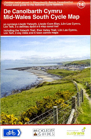 CCG14 Mid-Wales South Cycle Map 1:110.000 9781900623414  Cycle City Guides / Sustrans   Fietskaarten Zuid-Wales, Pembrokeshire, Brecon Beacons
