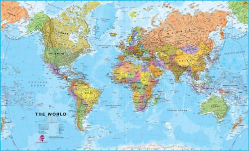 Wereld 1:40M. PAPIER 9781903030516  MAPS International   Wandkaarten Wereld als geheel