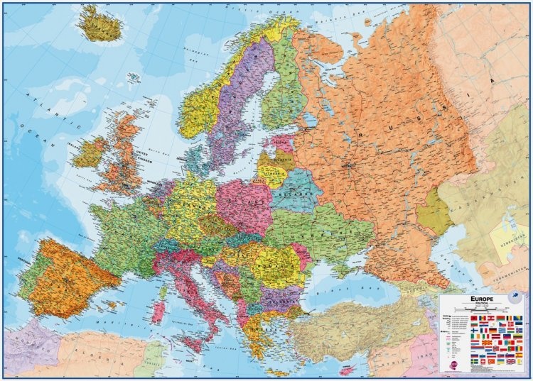 Europa 1:3.200.000 plano / geplastificeerd 9781903030660  MAPS International   Wandkaarten Europa