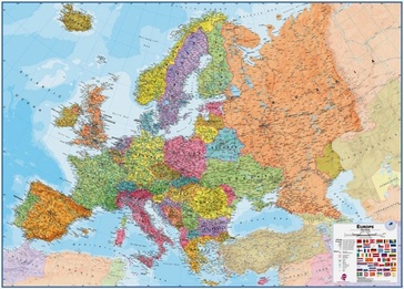 Europa 1:4.300.000, staatkundig, geplastificeerd 9781903030677  MAPS International   Wandkaarten Europa
