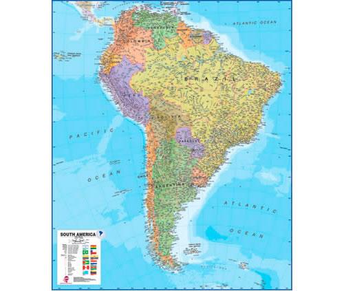 South-America Political 1:7.000.000 9781903030844  MAPS International   Wandkaarten Zuid-Amerika (en Antarctica)