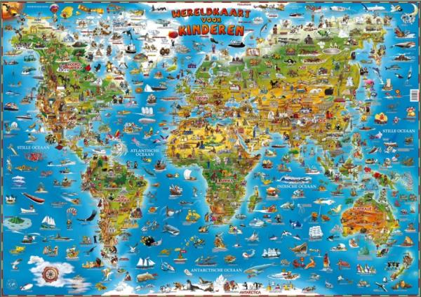 [28] Geïllustreerde Wereldkaart Dieren van de Wereld 9781905502356  Dino Children's Maps   Kinderboeken, Wandkaarten Wereld als geheel