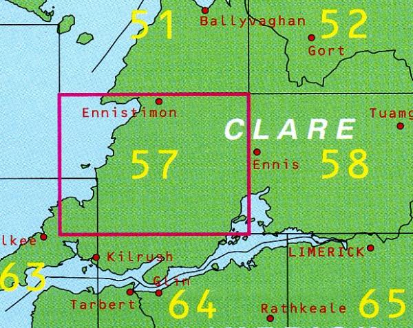 DM-57  Clare | wandelkaart 9781905511372  Ordnance Survey Ireland Discovery Maps 1:50.000  Wandelkaarten Munster, Cork & Kerry