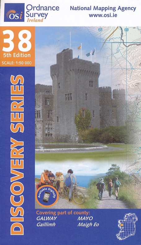 DM-38  Mayo - Galway | wandelkaart 9781908852304  Ordnance Survey Ireland Discovery Maps 1:50.000  Wandelkaarten Galway, Connemara, Donegal