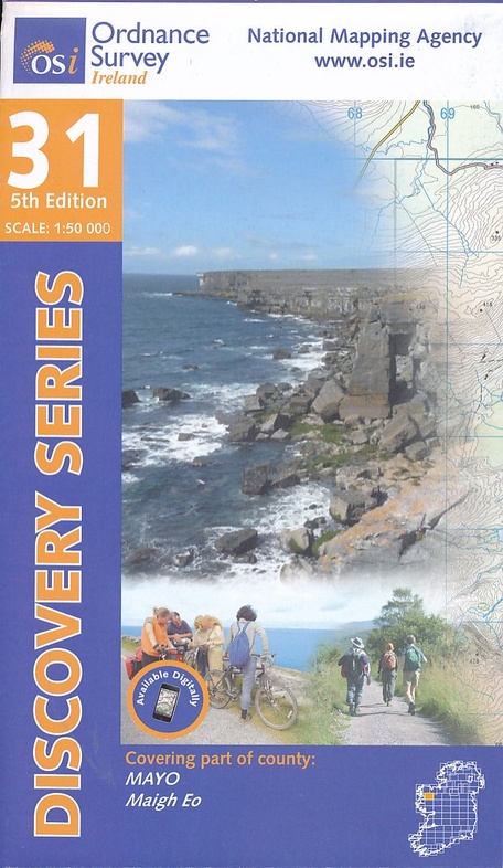 DM-31  Mayo, Central 9781908852755  Ordnance Survey Ireland Discovery Maps 1:50.000  Wandelkaarten Galway, Connemara, Donegal