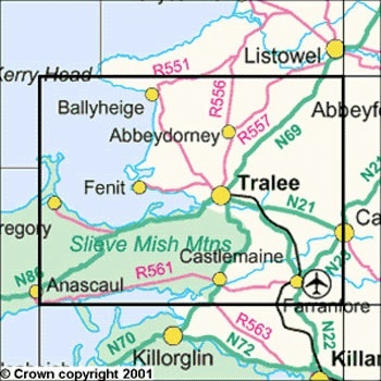 DM-71  Kerry (Tralee) * | wandelkaart 9781908852953  Ordnance Survey Ireland Discovery Maps 1:50.000  Wandelkaarten Munster, Cork & Kerry