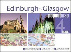 Glasgow + Edinburgh pop out map | stadsplattegrondje in zakformaat 9781910218365  Grantham Book Services PopOut Maps  Stadsplattegronden Edinburgh, Glasgow