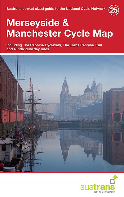 CCG25 Merseyside & Manchester Cycle Map 1:110.000 9781910845004  Cycle City Guides / Sustrans   Fietskaarten Liverpool & Manchester