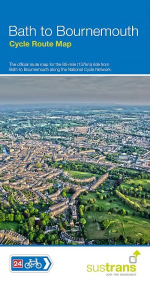 NCN 24 & 25 Bath to Bournemouth Cycle Route Map 1:110.000 9781910845400  Sustrans Nat. Cycle Network  Fietskaarten West Country