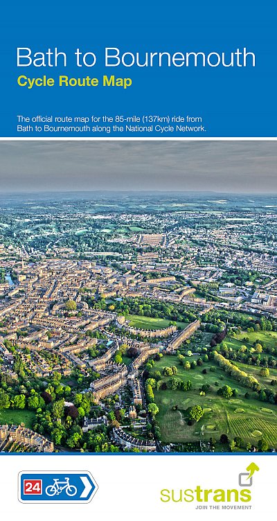 NCN 24 & 25 Bath to Bournemouth Cycle Route Map 1:110.000 9781910845400  Sustrans Nat. Cycle Network  Fietskaarten West Country