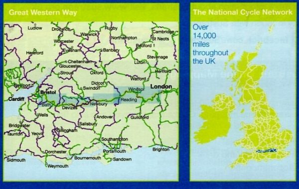 NCN4 Great Western Way Cycle Route Map 1:110.000 9781910845424  Sustrans Nat. Cycle Network  Fietskaarten Birmingham, Cotswolds, Oxford