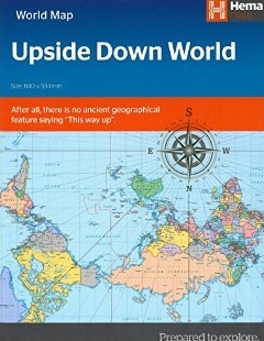 Upside Down World in Envelope wereldkaart 9781925195118  Hema Maps   Landkaarten en wegenkaarten Wereld als geheel