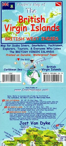 British Virgin Islands Diving Map 1:110.000 / 75.000 9781931494168  Franko's Maps   Duik sportgidsen Overig Caribisch gebied