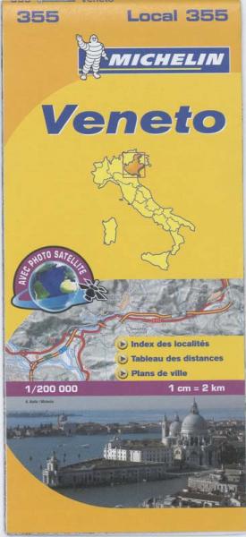355 Veneto | Michelin  wegenkaart, autokaart 1:200.000 9782067127173  Michelin Michelin Italië 1:200.000  Landkaarten en wegenkaarten Veneto, Friuli