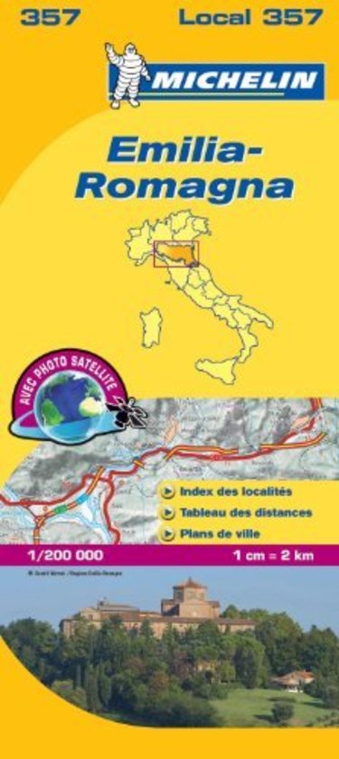 357 Emilia Romagna | Michelin  wegenkaart, autokaart 1:200.000 9782067127197  Michelin Michelin Italië 1:200.000  Landkaarten en wegenkaarten Bologna, Emilia-Romagna